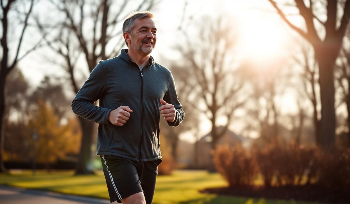 Senior man exercising outdoors
